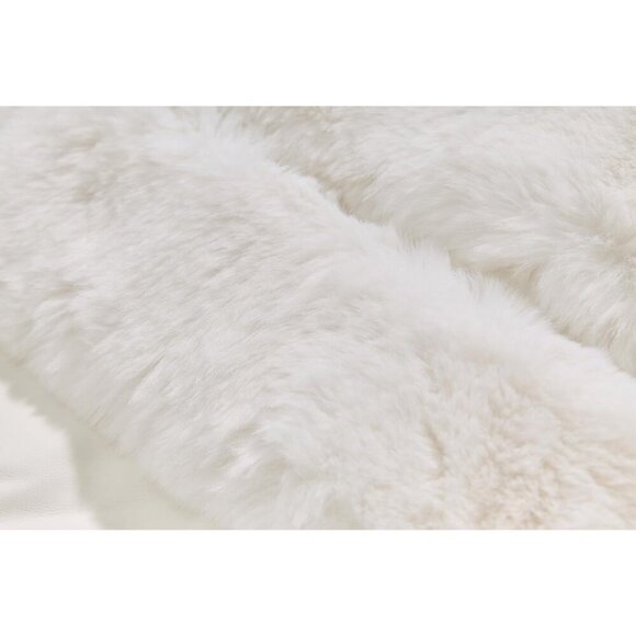 Women's Moto Style Cropped Faux Fur Leather Belted Biker Coat Zip Up Coffee - Picture 5 of 9